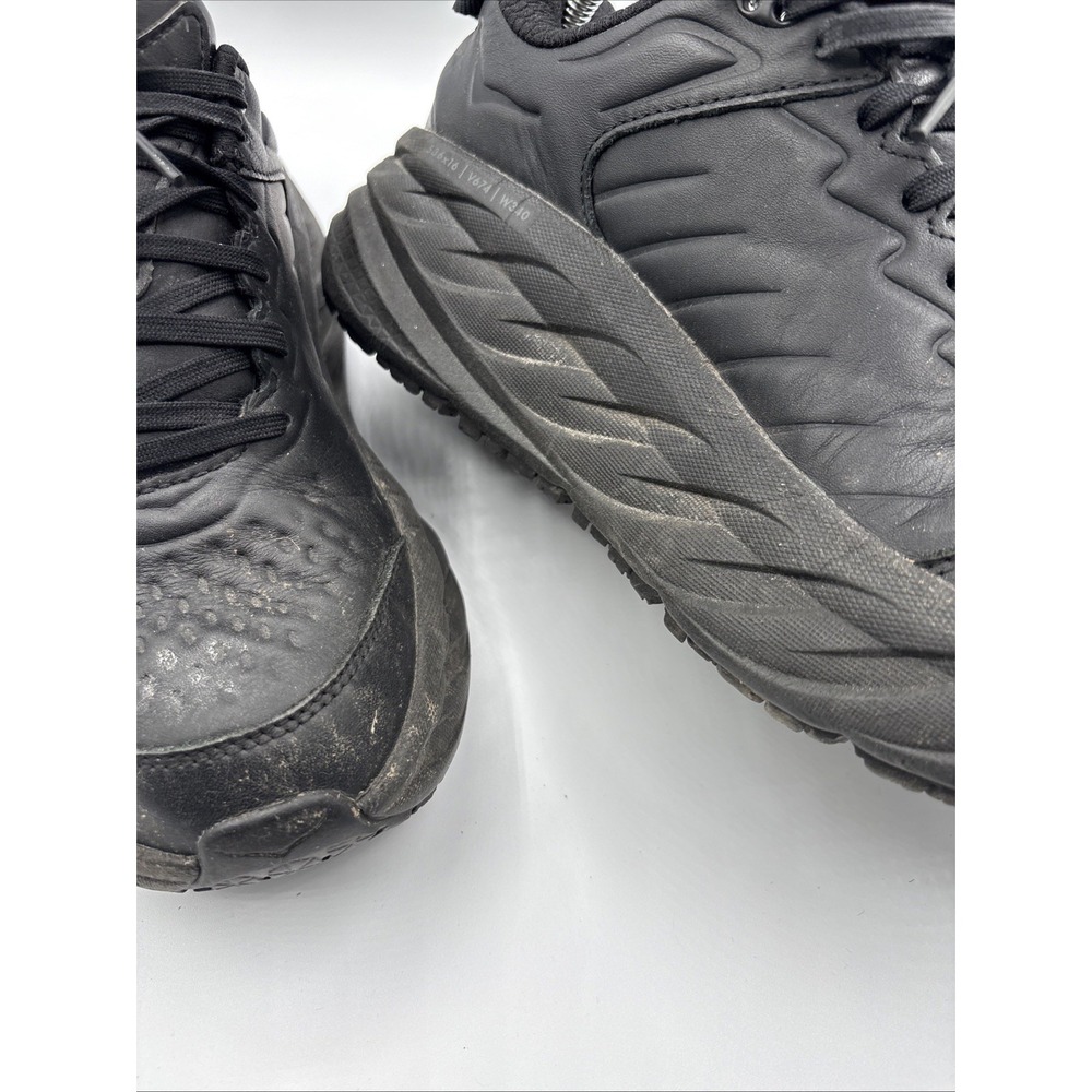 Hoka One One Bondi SR Shoes Womens Size 10 Black Leather Workwear No Insoles - Picture 9 of 11